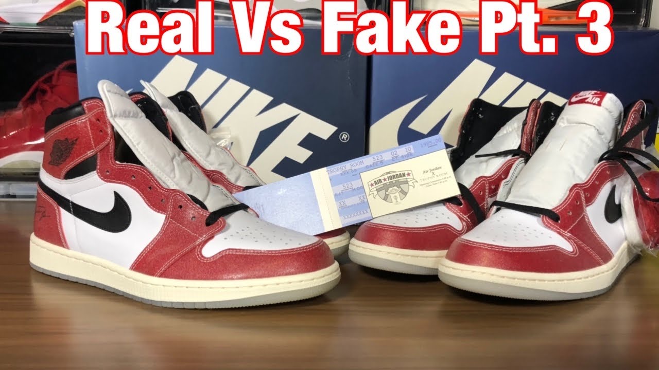 Air Jordan 1 High Trophy Room Real Vs Fake pt 3. Best pair I’ve seen 👀