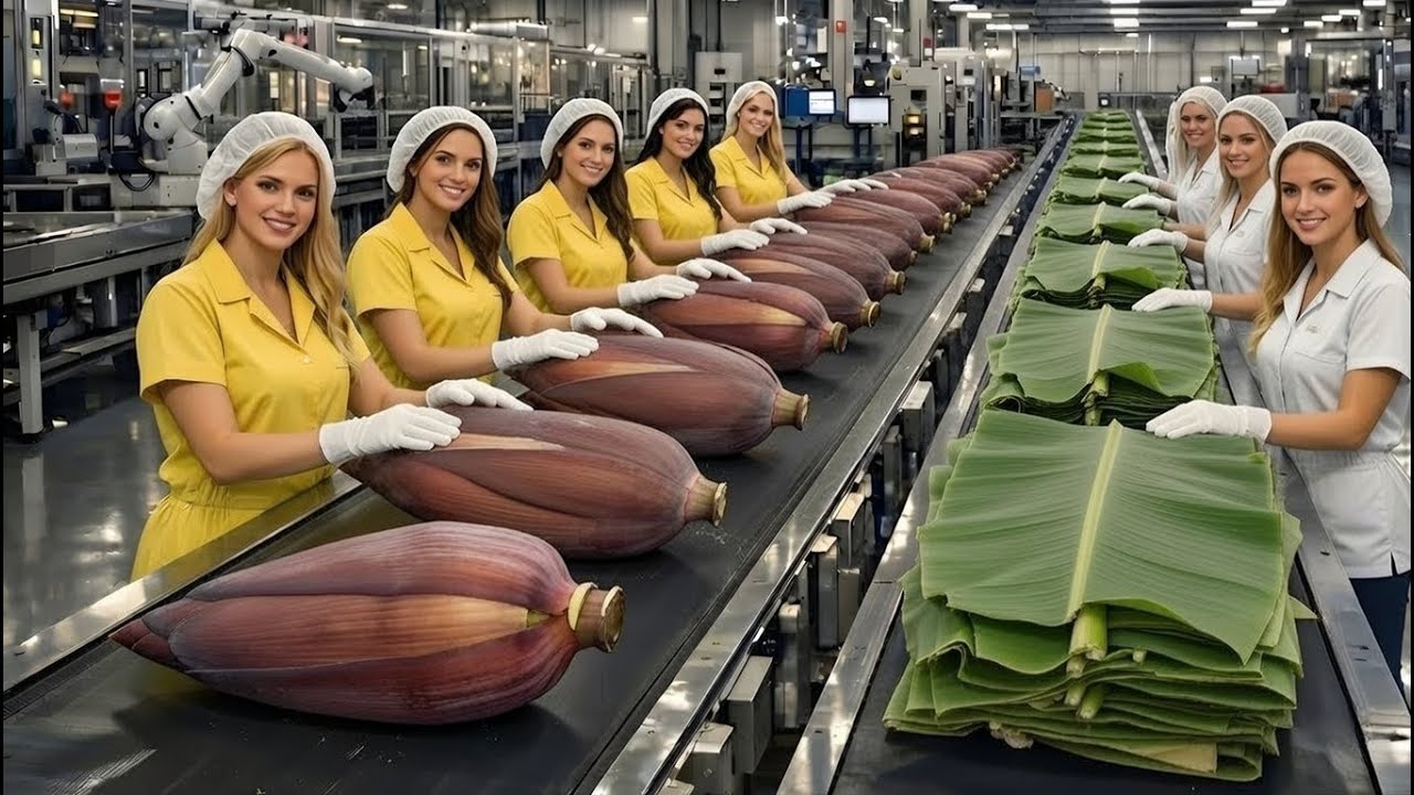 Inside a Rough,Largest High-Tech Banana Blossom Processing Factory  USA You’ve Never Seen Before