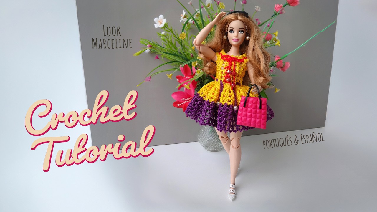 Vestido de crochê para Barbie Curvy (Tutorial Fácil) 🎀 Look Marceline
