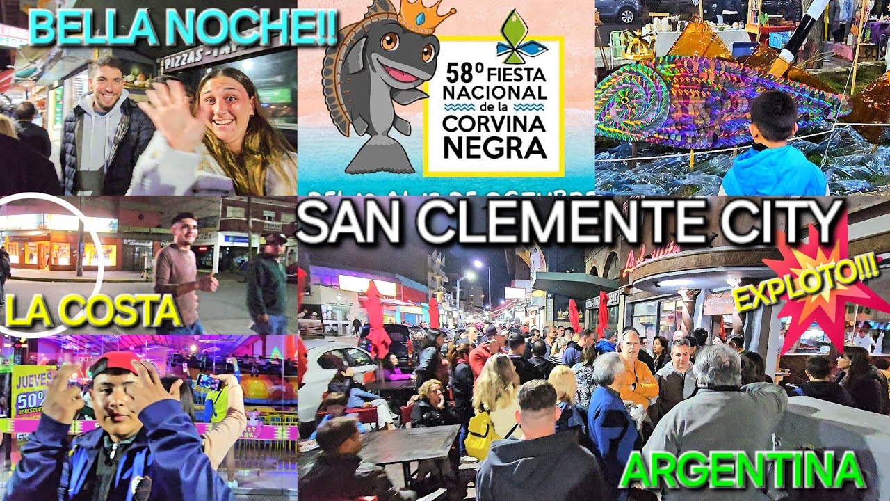 Coast Of Argentina Nightlife - El Centro De San Clemente - Fiesta De La Corvina Negra. La Costa