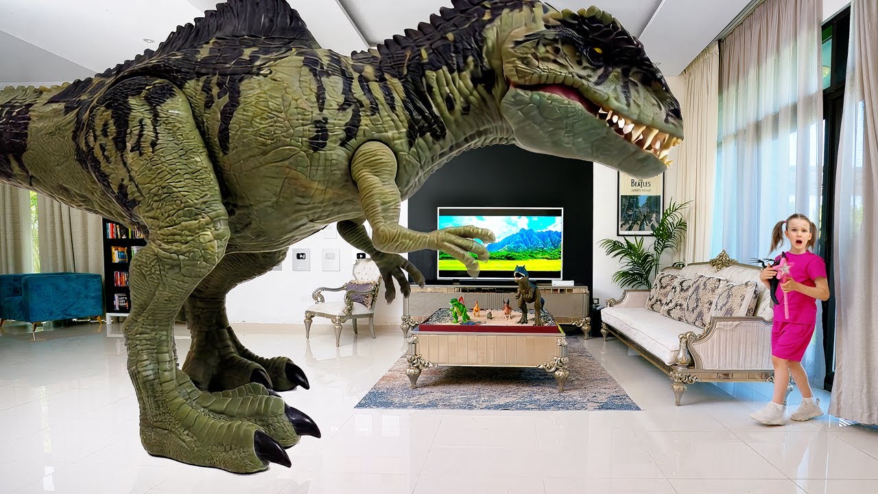 Dinosaurhistorier for børn | Stephis dinosaurlegetøj bliver levende derhjemme