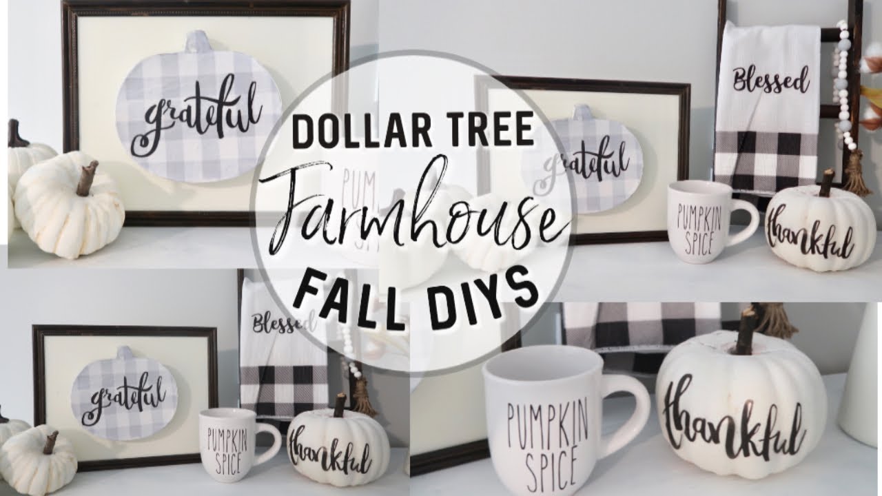 DIY DOLLAR TREE FALL DECOR 2019 | FARMHOUSE FALL DOLLAR TREE DECOR | AUTUMN DECORATING