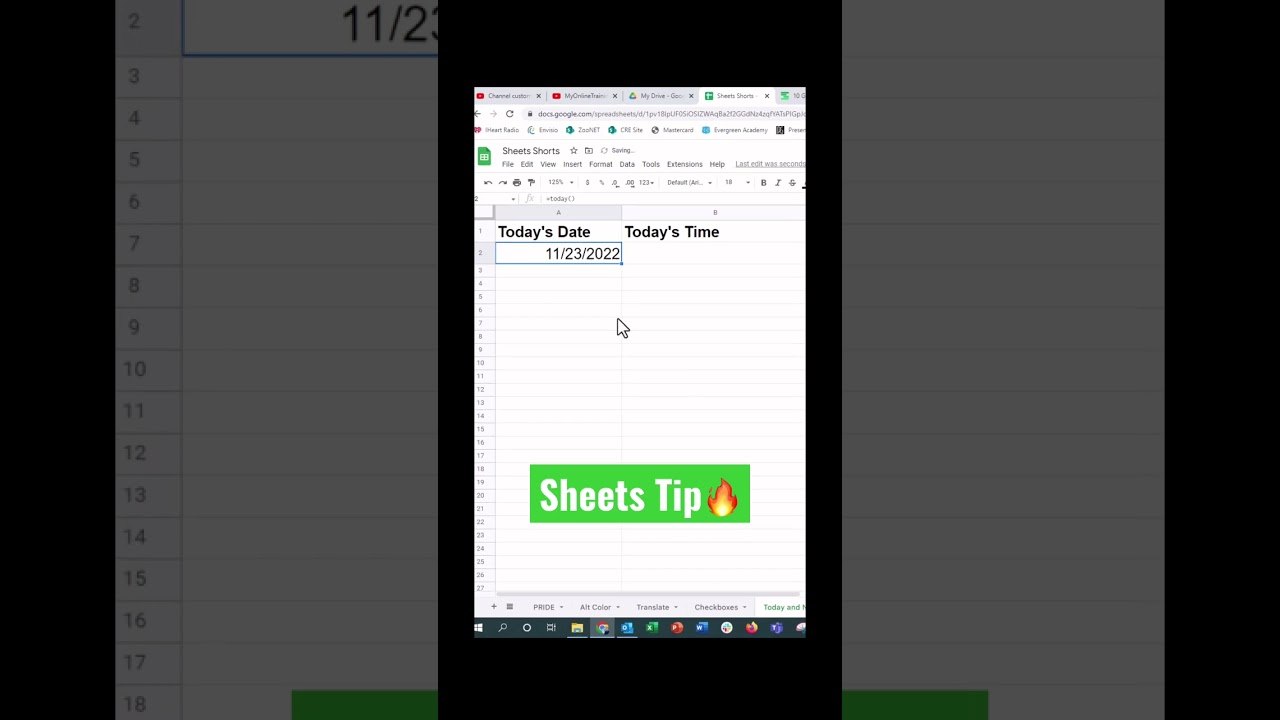 Today&rsquo;s Date and Time in Sheets?  ☝️