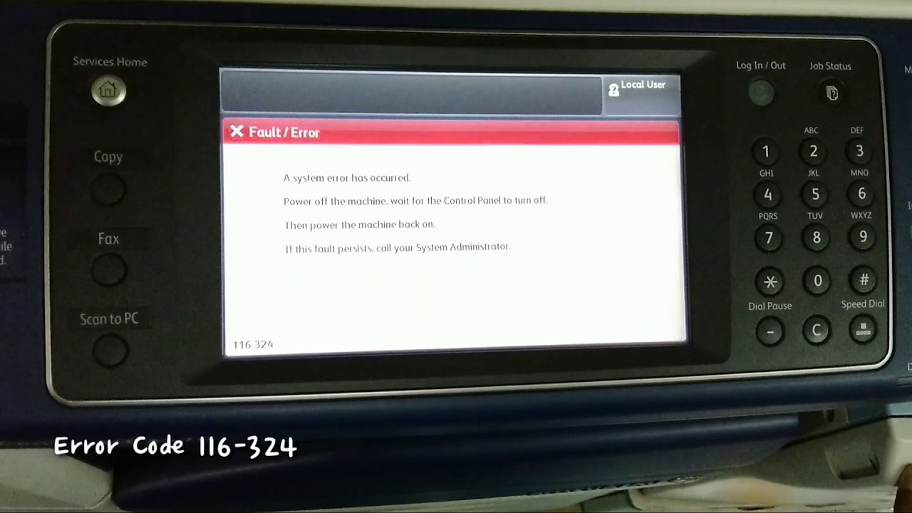Xerox DocuCentre C3370 error (and How to fix it)