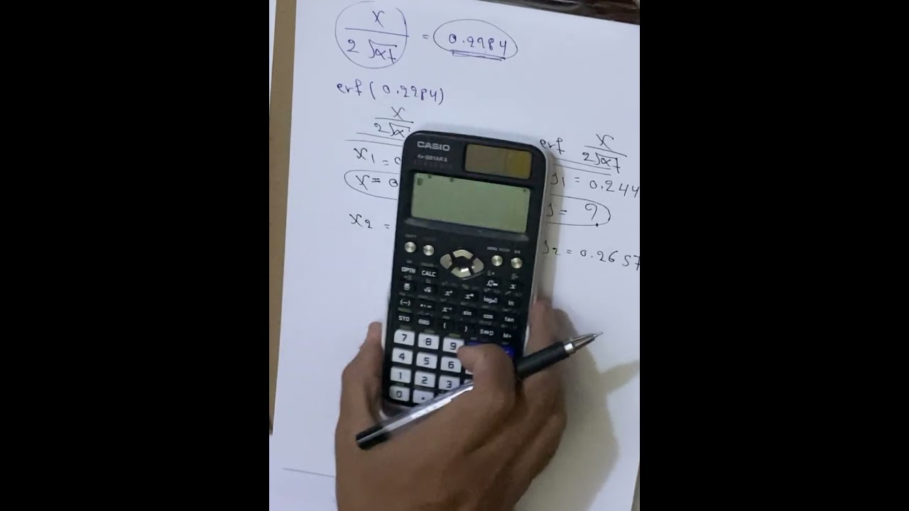 طريقة حساب error function (erfX) من خلال الحاسبة( طريقة interpolation ) تابع للمحاضرة الثانية