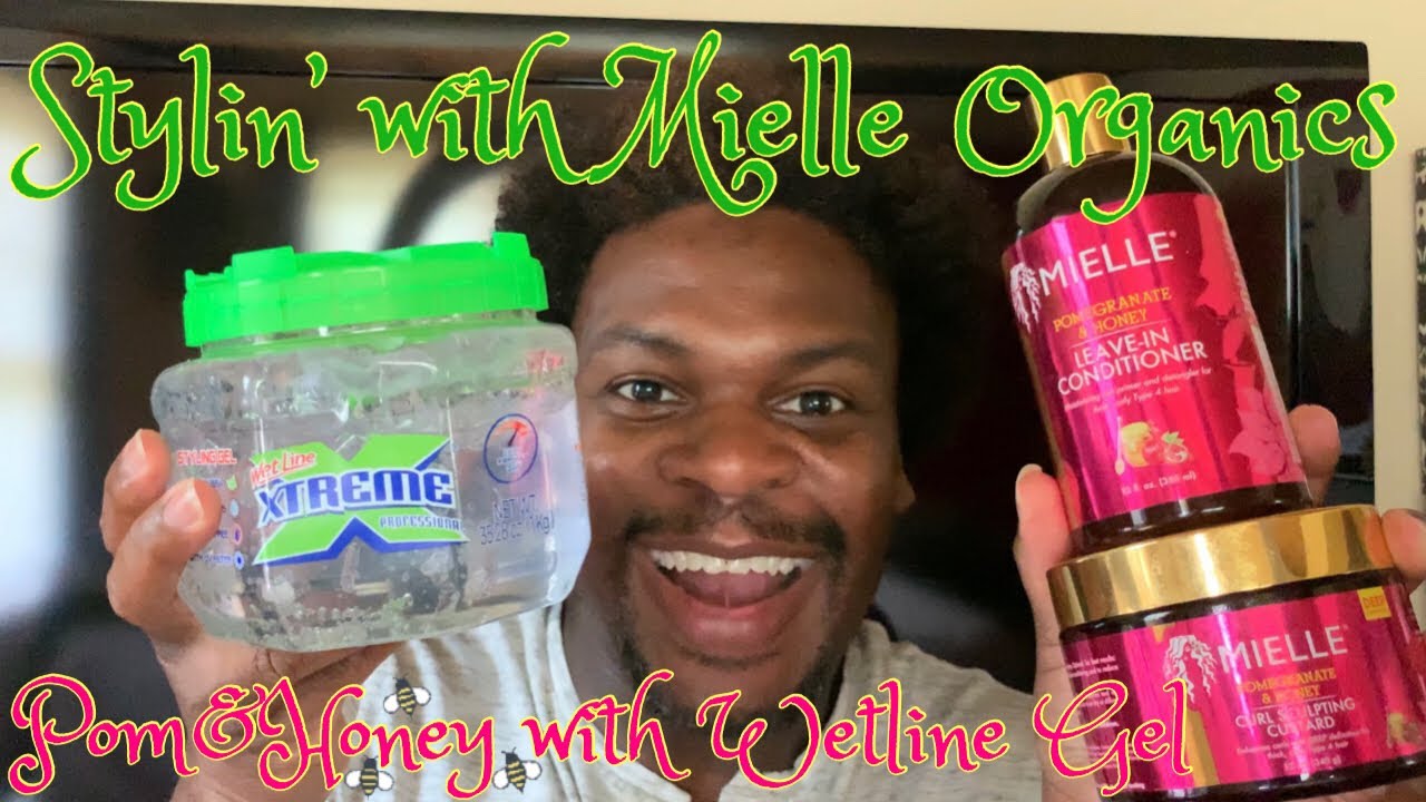 Mielle Organics| Pomegranate & Honey Leave-In and Coil Sculpting Custard & Wetline Xtreme Gel