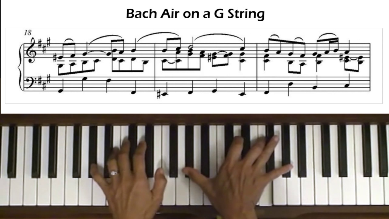 Bach Air on a G String Piano Tutorial at Tempo - Level 5 Version
