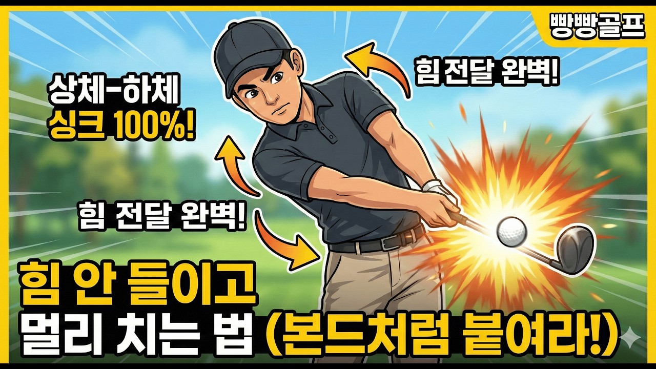 죽어라 휘둘러도 거리 안 나죠? 99%는 상하체 따로 놀아서 그렇습니다.