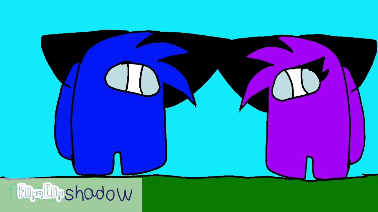 Notice me senpai // meme // among us // purple x dark blue