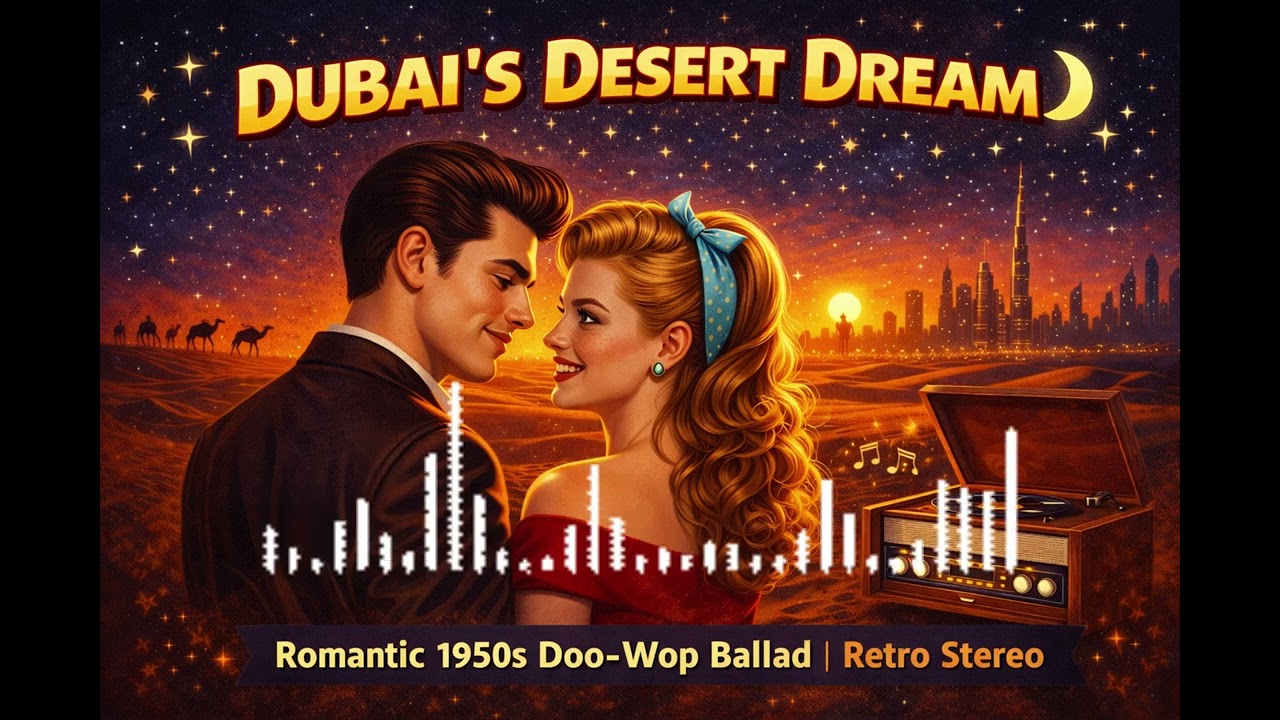 Dubai’s Desert Dream 🌙 | Romantic 1950s Doo-Wop Ballad | Retro Stereo