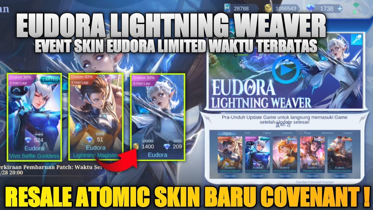 MURAH BANGET!! EVENT SKIN LIMITED EUDORA DISCOUNT 30%OFF 2026 | COVENANT EUDORA MOBILE LEGENDS