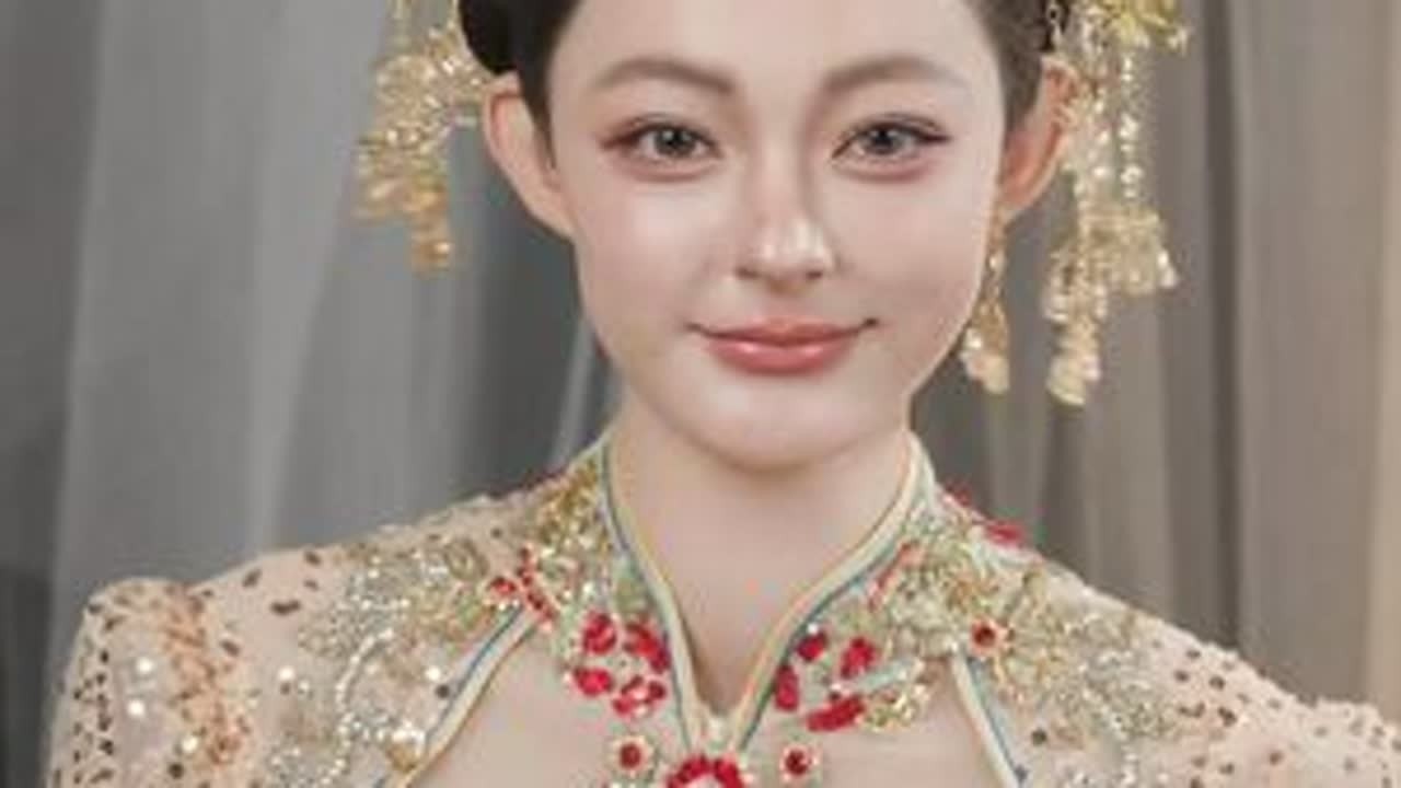 新娘婚礼减龄感“8”字拧中式进阶造型教程、 #新娘造型教程   #发型教程   #中式造型   #发型教程