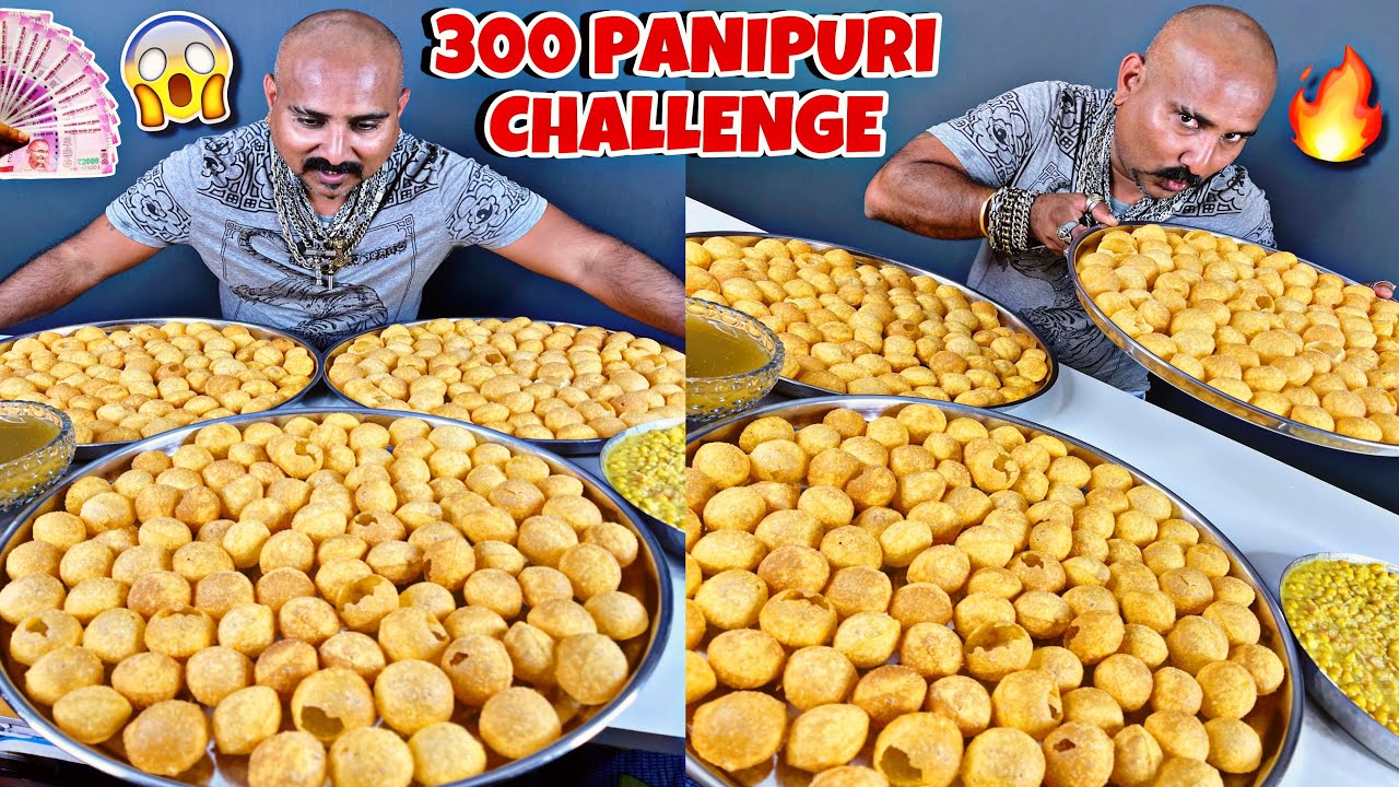 300 Pani Puri Challenge 😍 l Ulhas Kamathe l Chicken Leg Piece