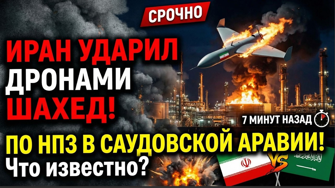 🔴7 МИНУТ НАЗ Иран Ударил Дронами ШАХЕД по НПЗ в Саудовской Аравии! Что известно?