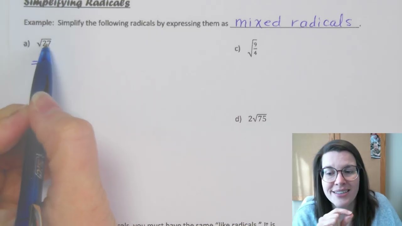MCR3U Lesson 2.4 Number Systems and Radicals