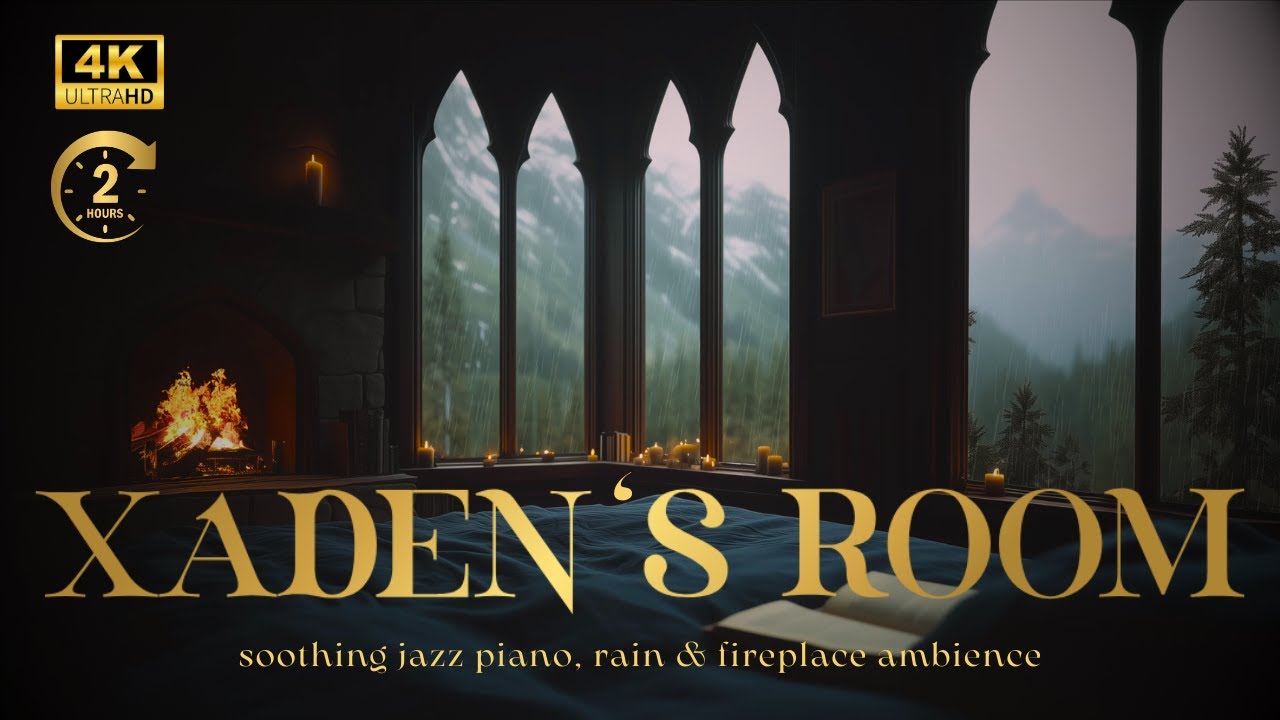 Escape to Xaden's Room For A Peaceful Read | Fourthwing Ambience | Rain & 4k Fireplace  Ambience