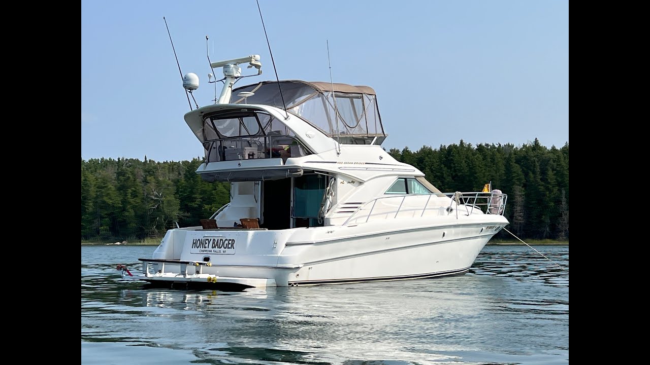 ***SOLD**** 1996 Sea Ray 400 Sedan Bridge “Honey Badger” | Twin Cats • 2 Staterooms • Great Loop