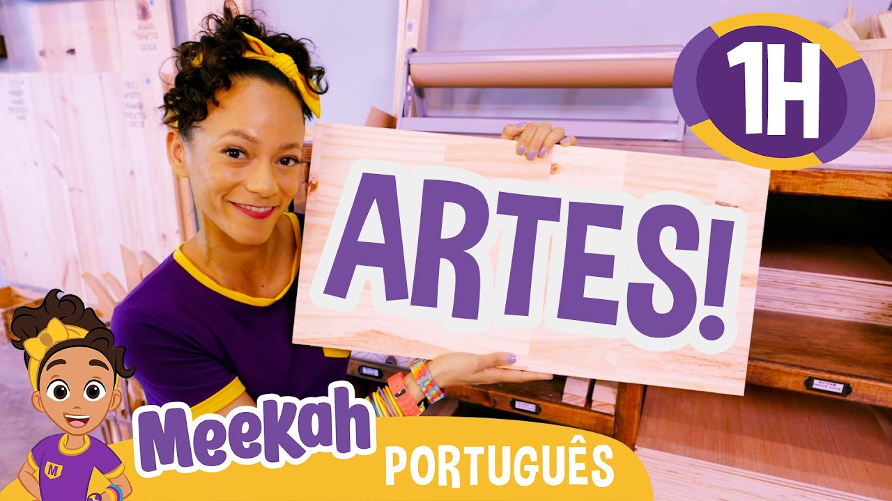 🎨 Meekah Cria uma Peça de Arte! 🎨 | 1 HORA DE MEEKAH | Moonbug Kids em Português | Videos Educativos