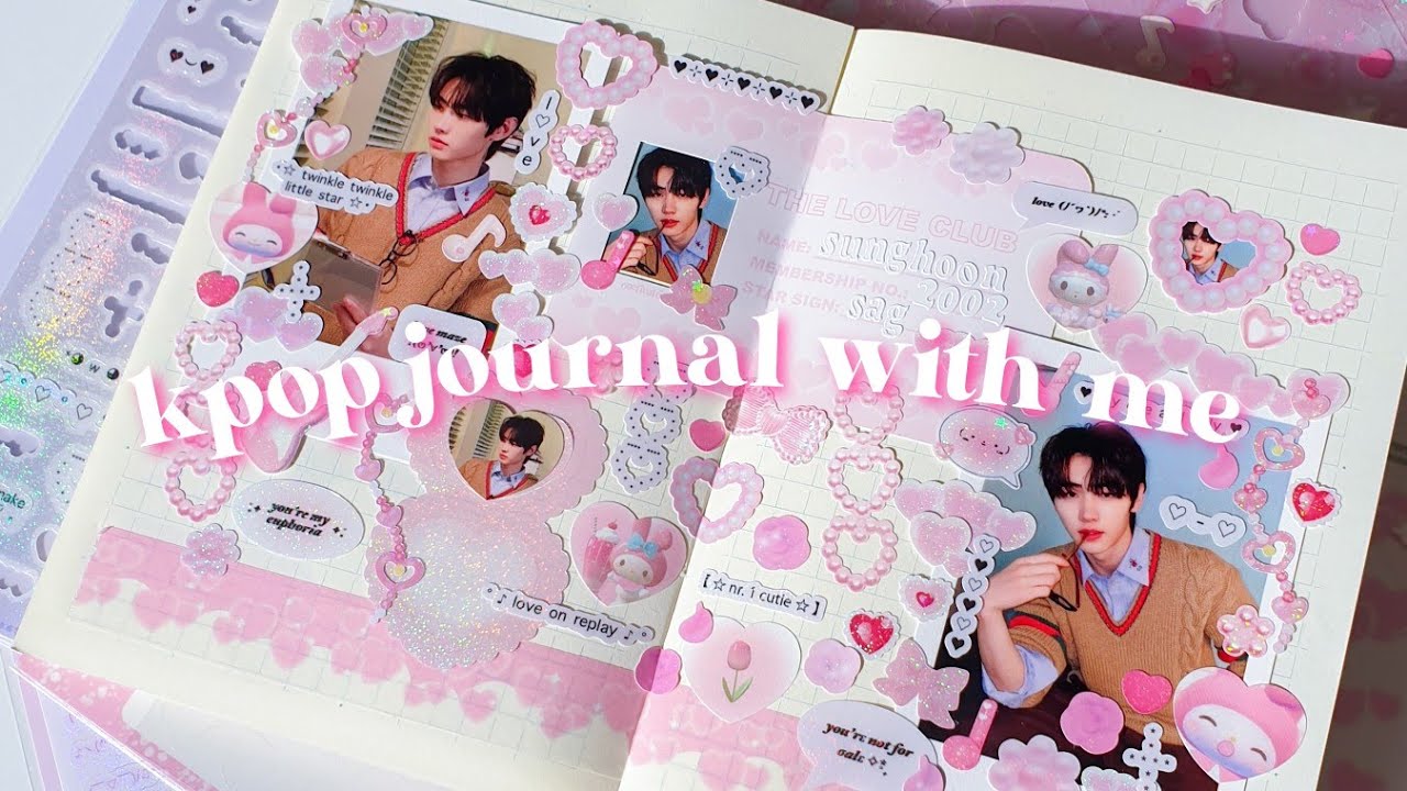 kpop journal with me in my midori 💒 lots of pink + sunghoon 🍨