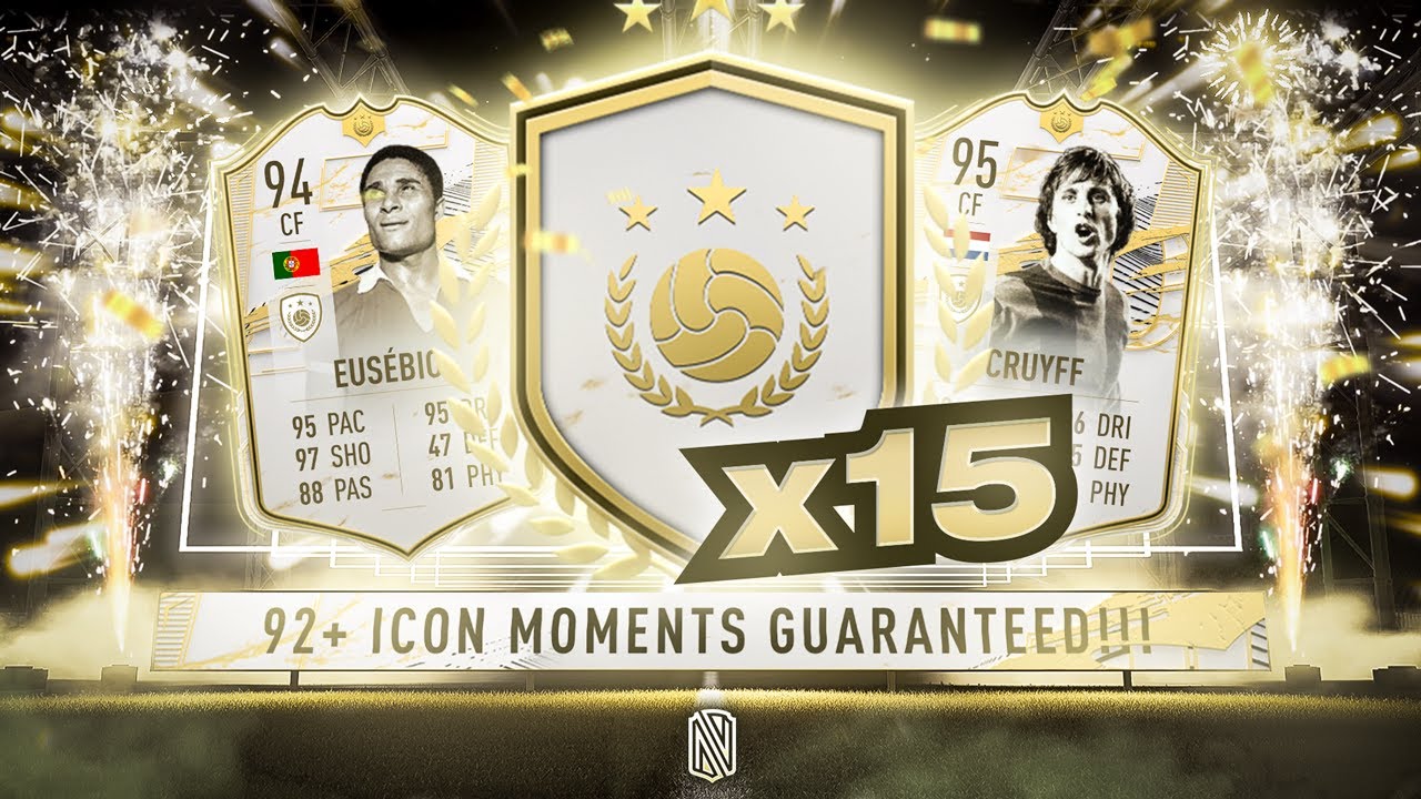 15 x 92+ PRIME ICON MOMENTS UPGRADE PACKS!!! FIFA 21