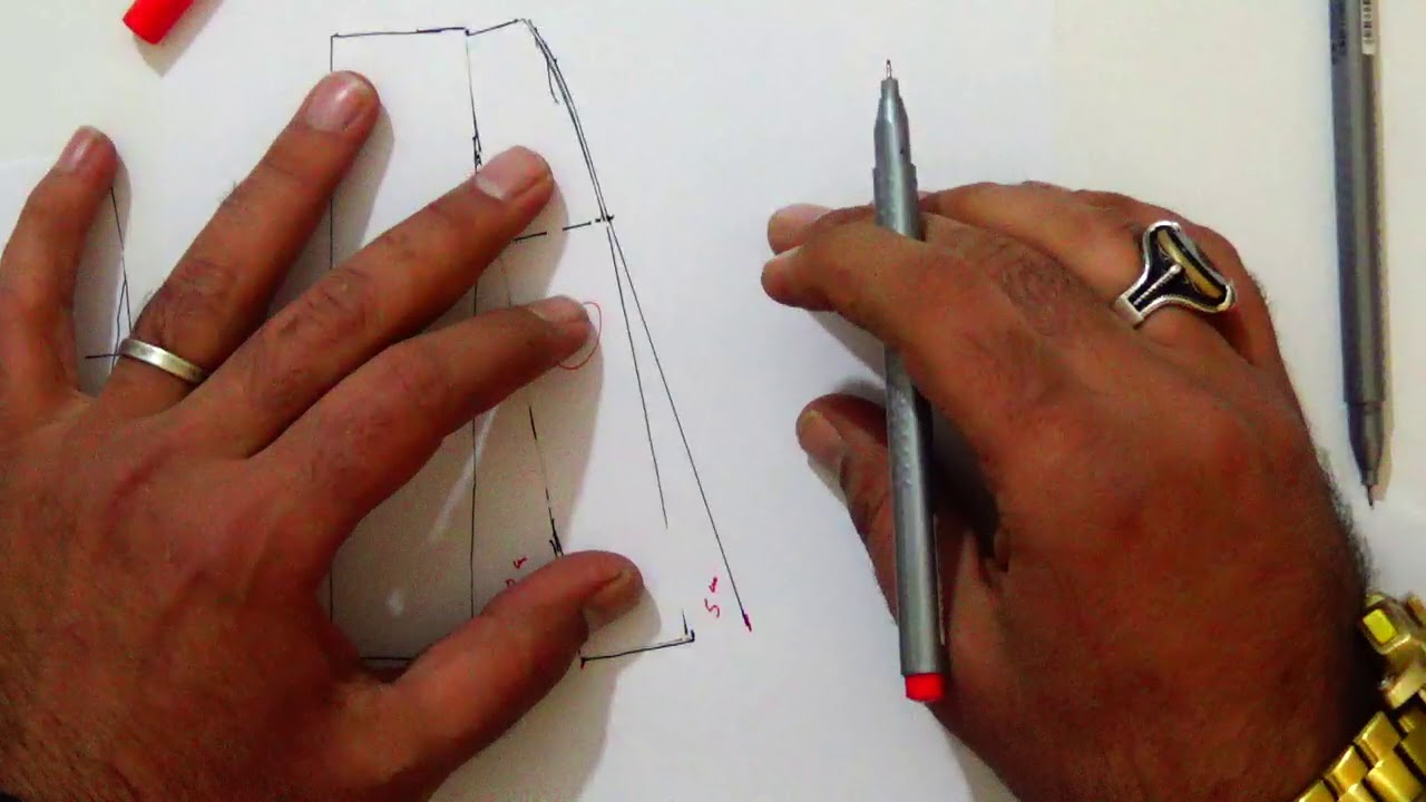 باترون ورسم التنورة الغير متناظرة