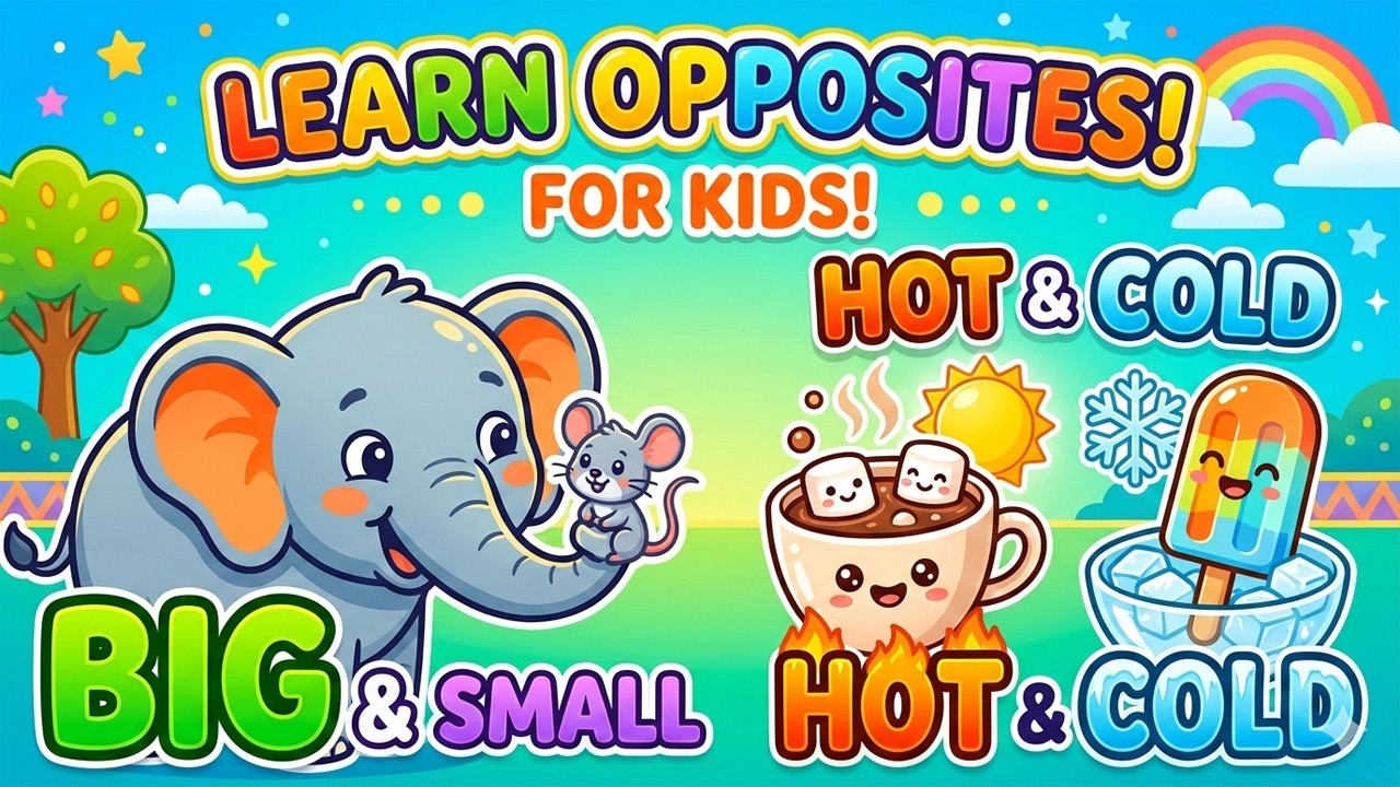Learn Opposites for Kids | Big & Small, Hot & Cold | English Vocabulary for Children