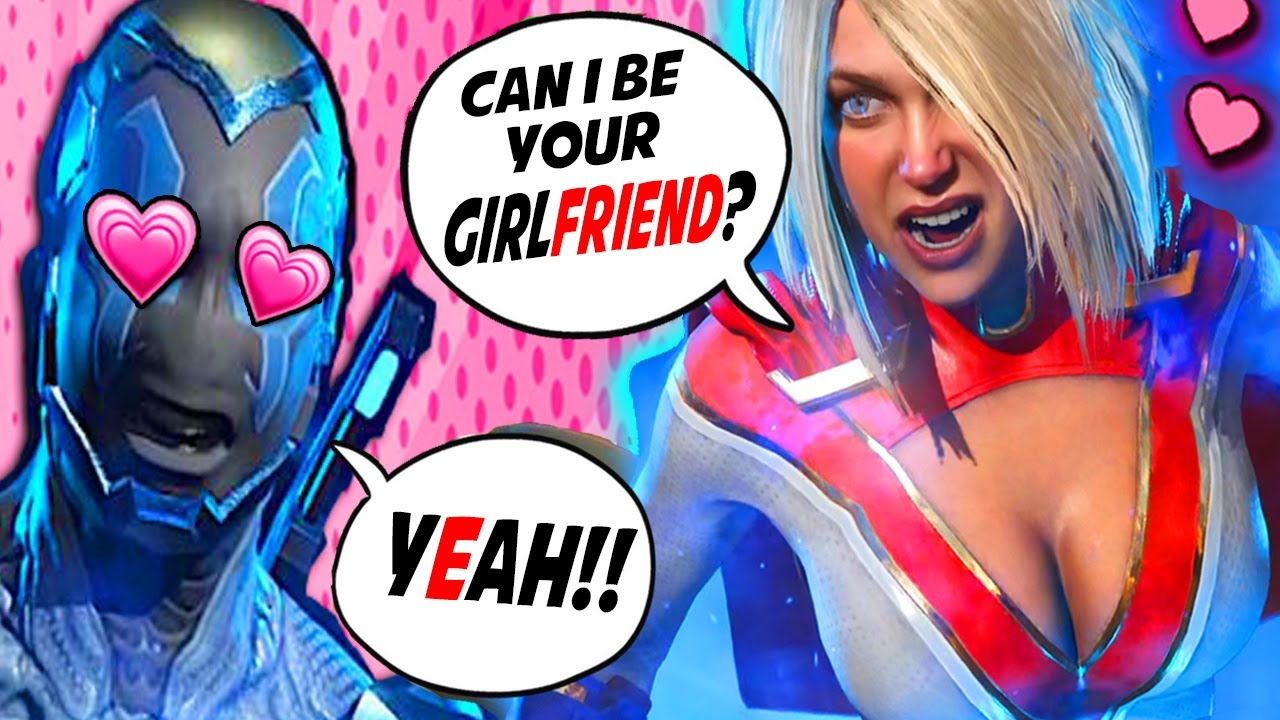 BLUE BEETLE & Every Female THiRSTY Flirting - Injustice 2 Funniest Interaction Intros