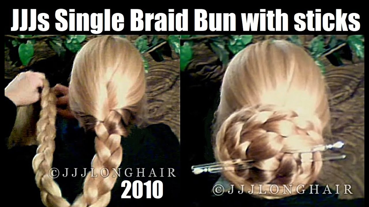 JJJs Single Braid Bun with hair sticks for LONG HAIR 2010