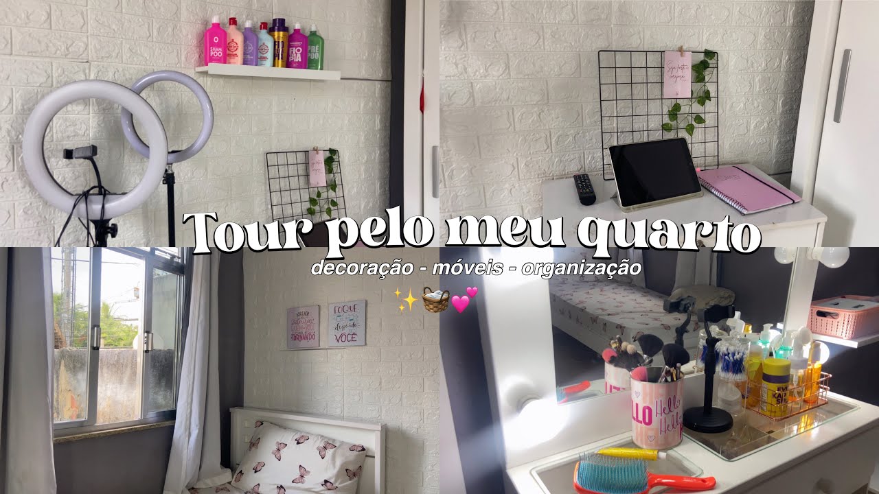 TOUR PELO MEU QUARTO COMPLETO 2024 🧺💕| decoração, organização, penteadeira