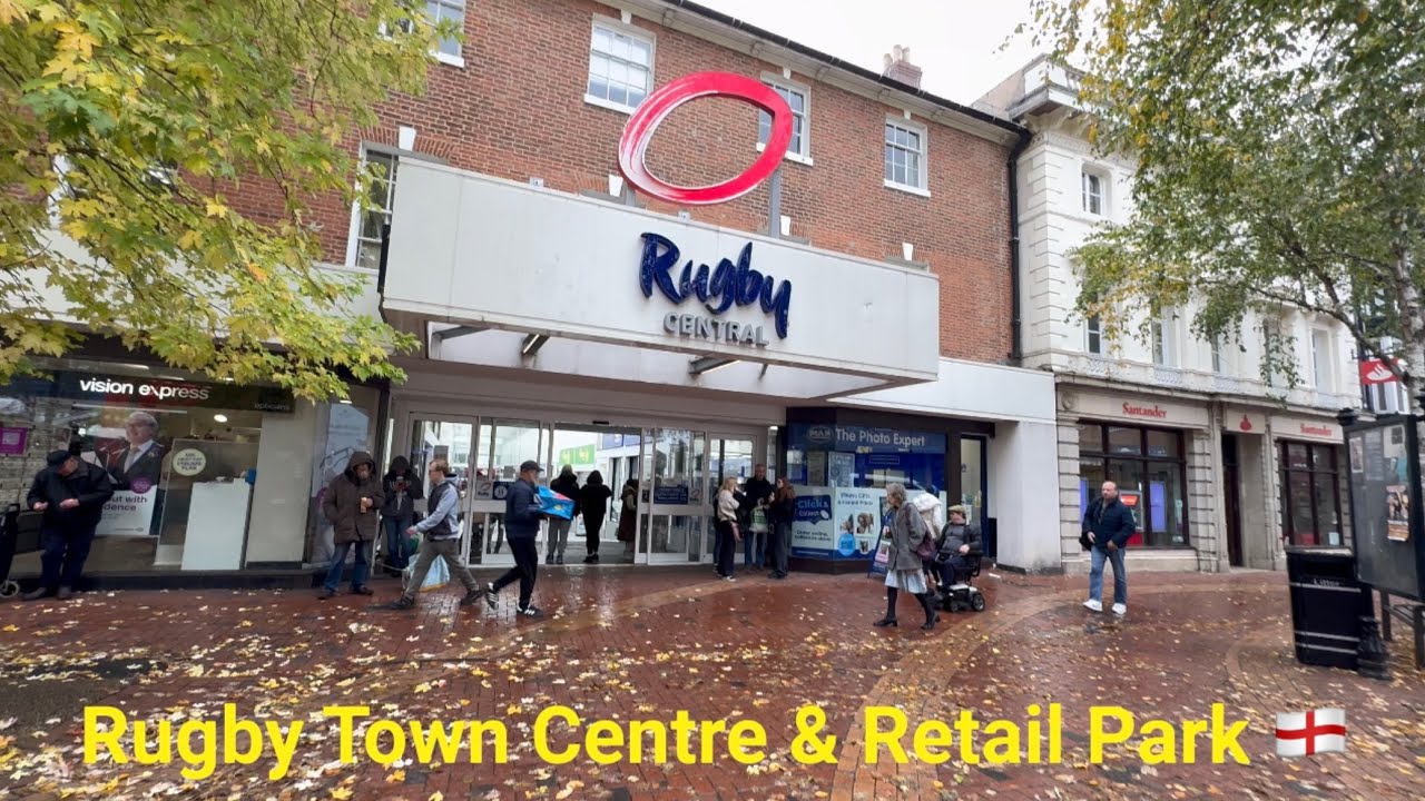 Walking Tour of Rugby Town Centre | Shops, Retail Park & History of Rupert Brooke