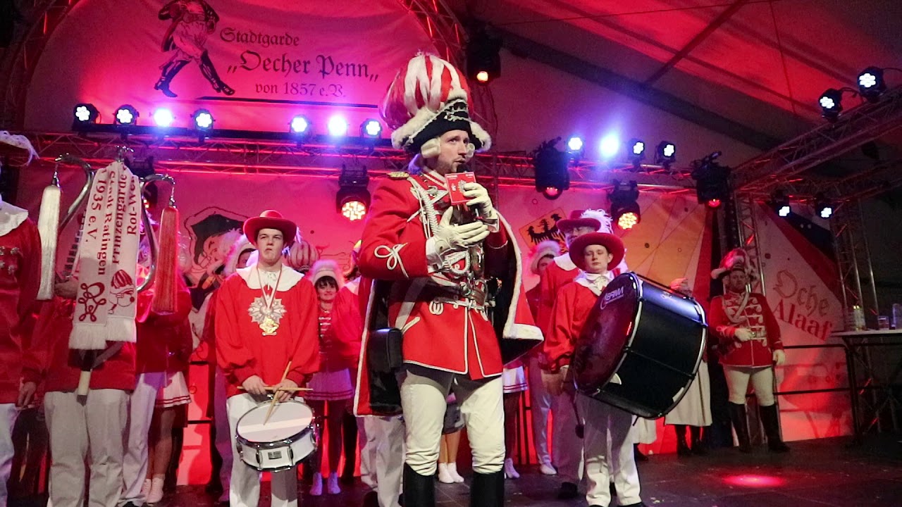 Auftritt Prinzengarde Rot Weiss in Aachen bei der Stadtgarde Ocher Penn