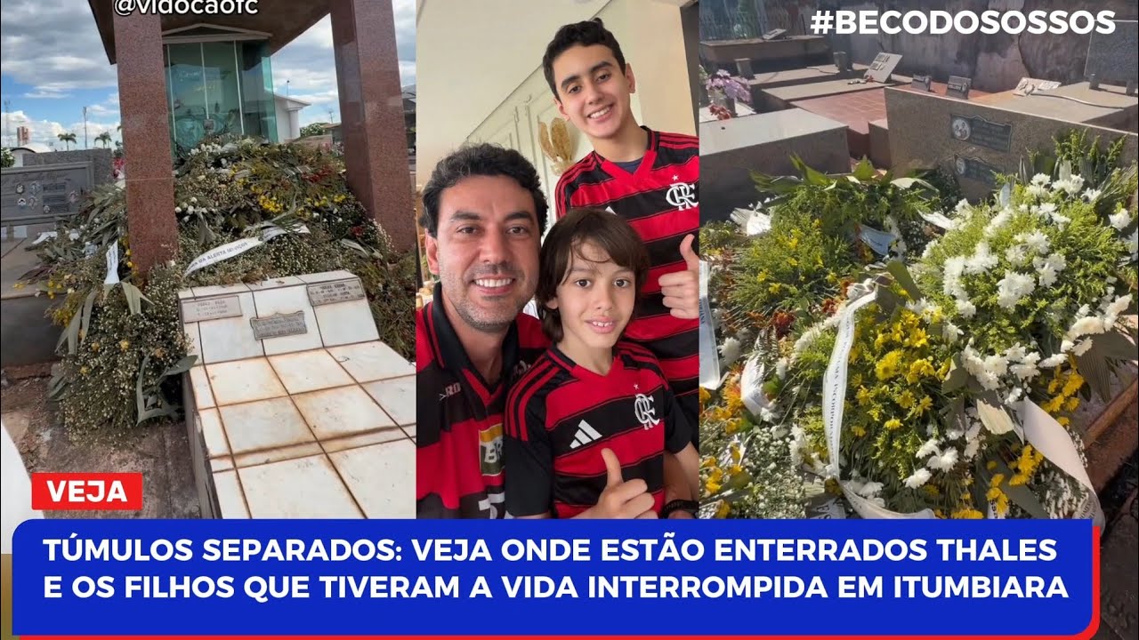 Veja o túmulo de Thales e dos filhos que tiveram a vida interrompida em Itumbiara