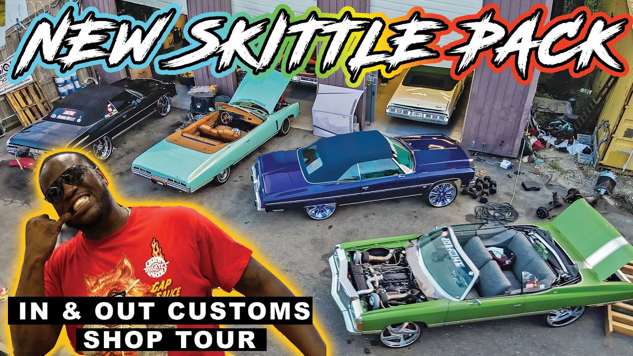 DONKMASTER'S NEW SKITTLE PACK! - EXCLUSIVE SHOP TOUR @ IN & OUT CUSTOMS & BUILDING EVERY YEAR DONK!