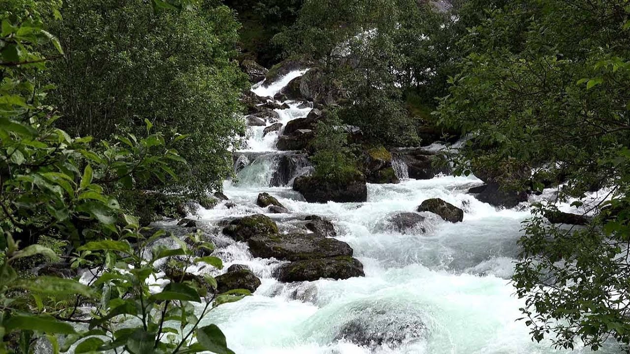 Norway Geiranger - the whitewater creek behind the village