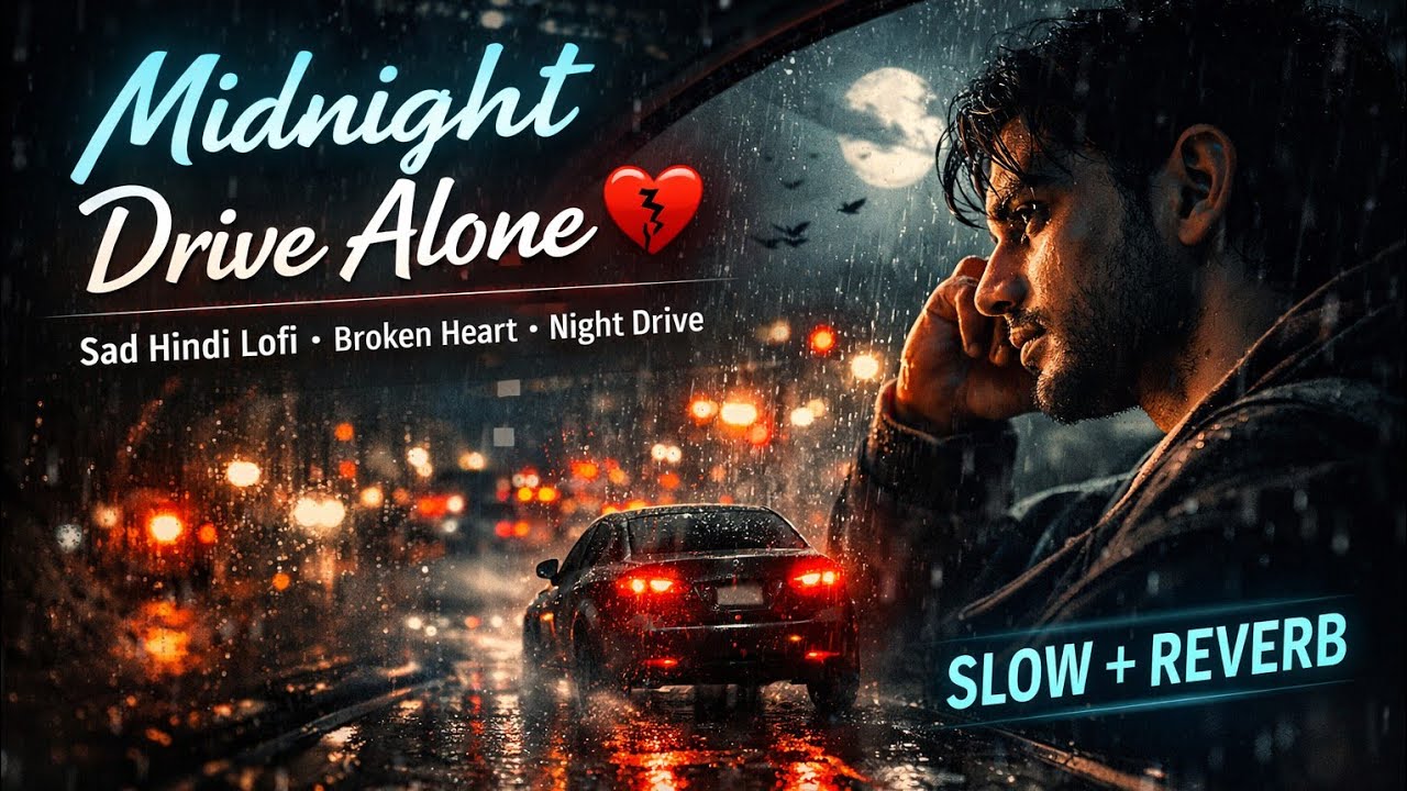 Midnight Drive Alone 💔 | Sad Hindi Lofi Song | Slowed + Reverb | Broken Heart Night Drive