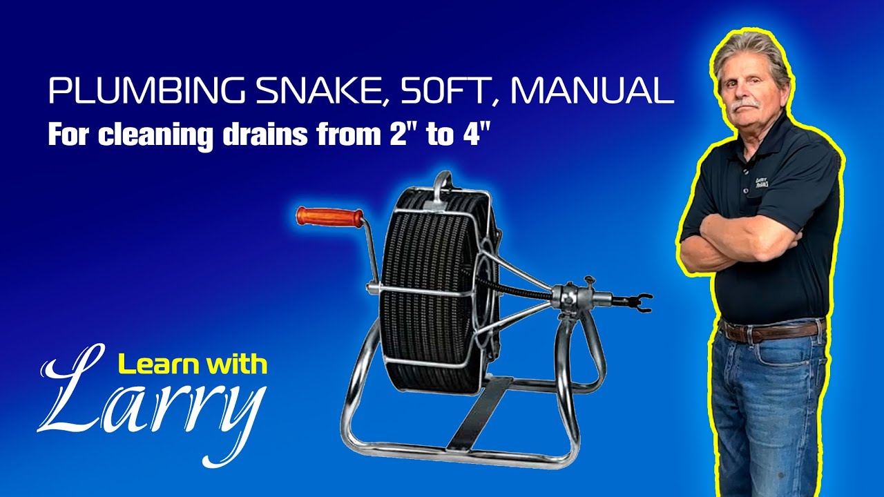 50ft Manual Snake | Clear Clogs & Unclog Drains Fast