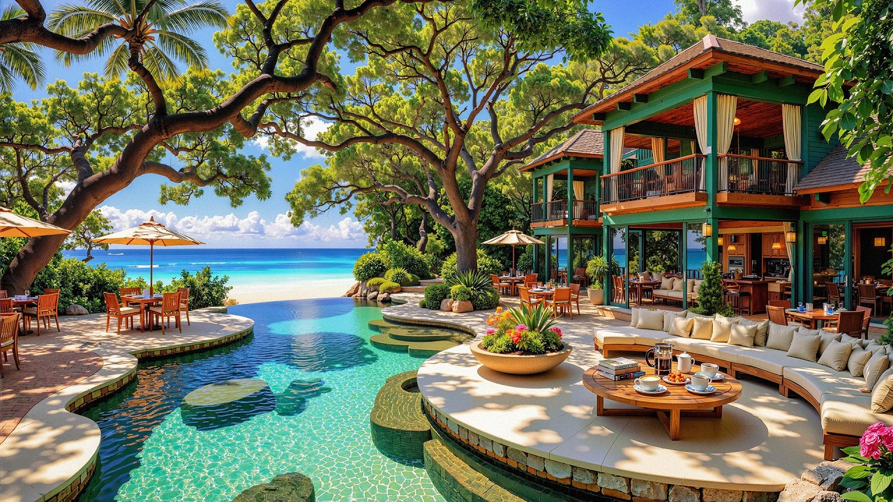 Jazz Wooden Terrace | Positive Jazz Melodies At A Tropical House To Relax And Feel Calm