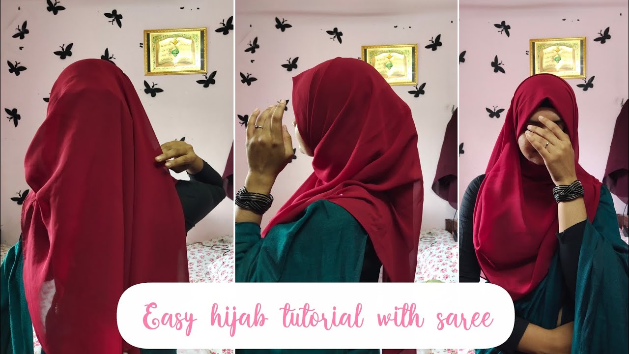 Full coverage Hijab with saree tutorial 💗✨ #hijabtutorial #hijabwithsaree #hijabi #tutorial #fyp 