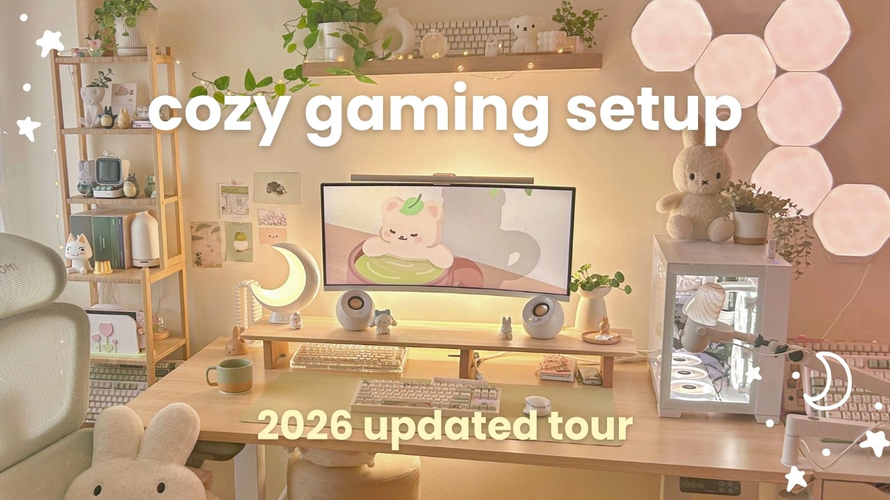 decorating my gaming setup & hobby room 2026 ˚⋆𐙚｡⋆.✧˚🍀🍥 no talking, pinterest aesthetic inspired