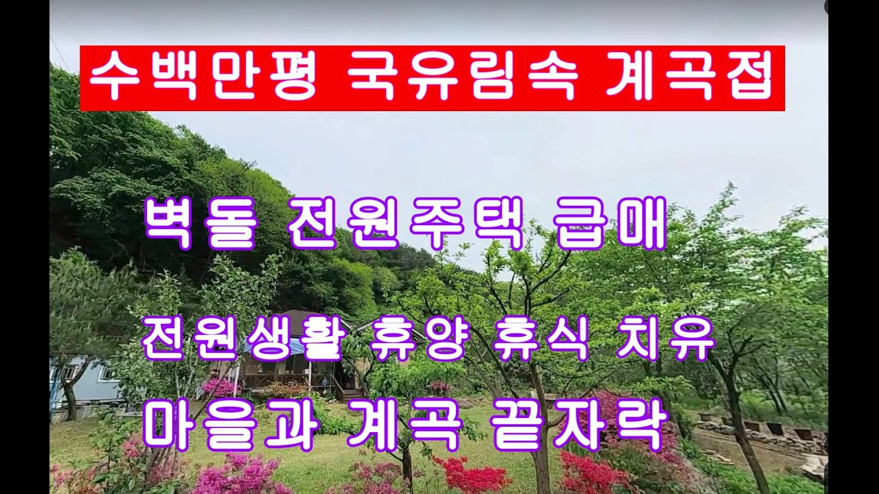 횡성전원주택 수백만평국유림속 계곡접한 벽돌조전원주택급매 최고의 환경