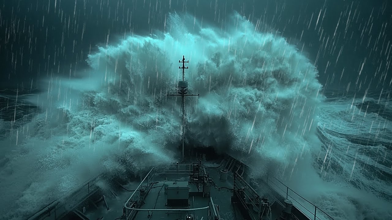 The sound of Gentle Rain and Ocean Waves in The Dark Helps You Fall into a Deep and Relax 🌧️🌊🛌