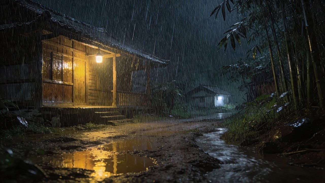 Anxious Before Bed? – Heavy Rain on Village House 🌧️ Live for Peaceful Sleep & Insomnia Aid