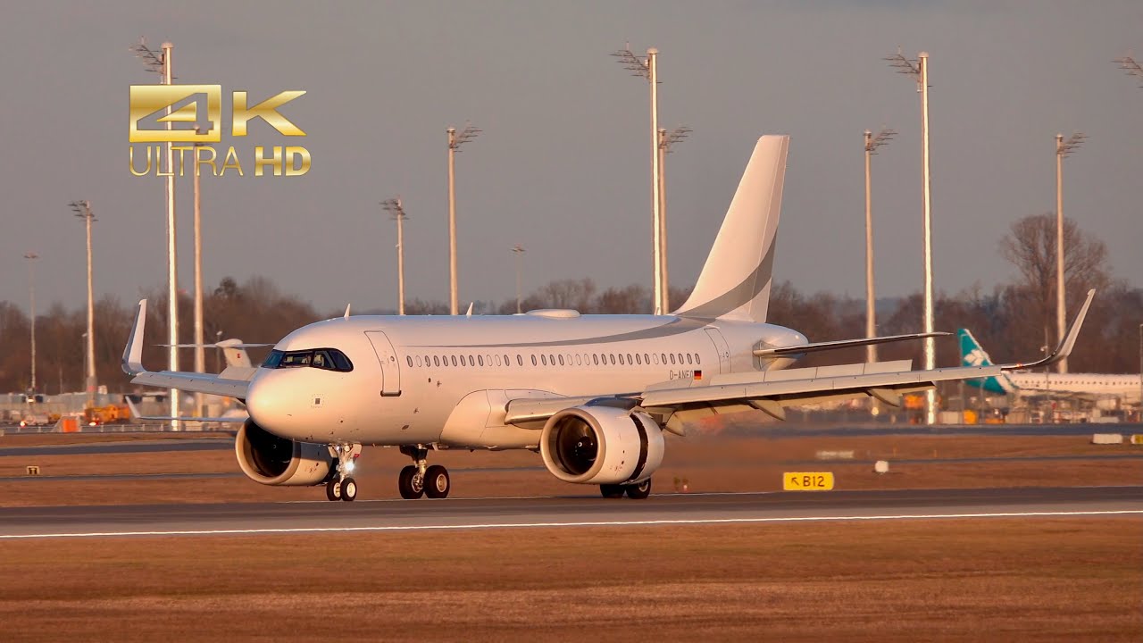 Airbus ACJ319N NEO A319-115N/CJ from K5 Aviation D-ANEO departure at Munich Airport MUC EDDM