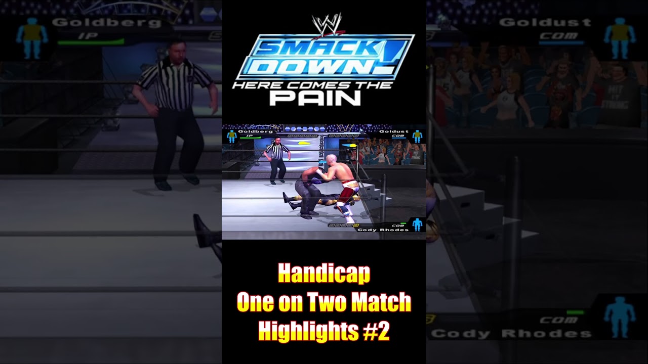 Goldberg vs. Goldust & Cody Rhodes | Handicap One on Two Match | WWE Smackdown! Highlights #2🔥🔥🔥