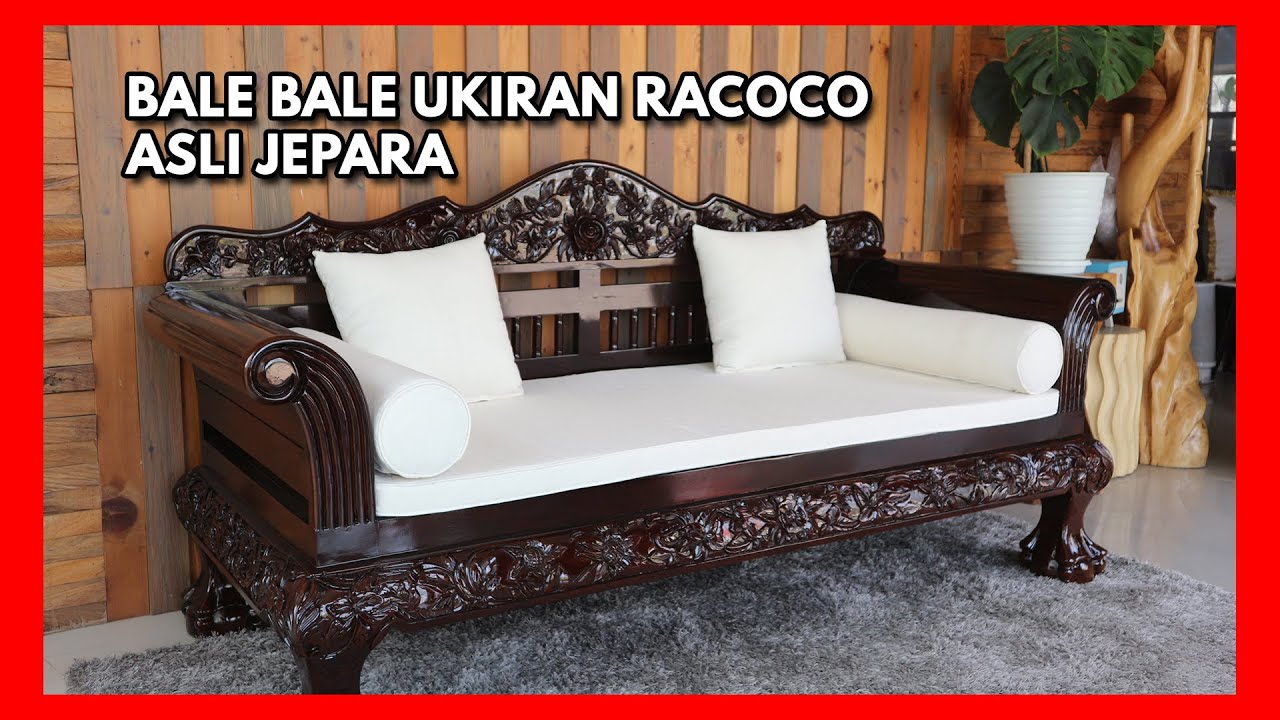 Bangku Bale Bale Ukir Racoco Kayu Jati Asli Mebel Jepara