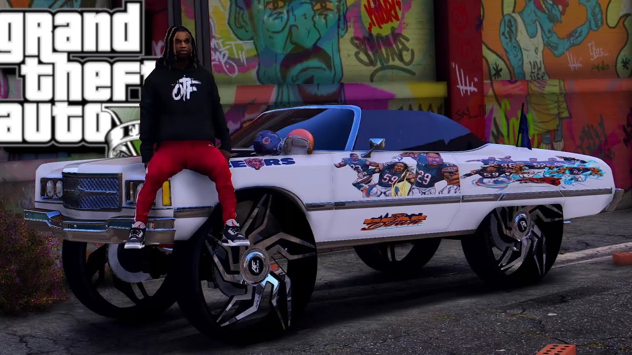 GTA 5 KING VON TRAPPIN IN A CHICAGO BEARS THEMED DONK!