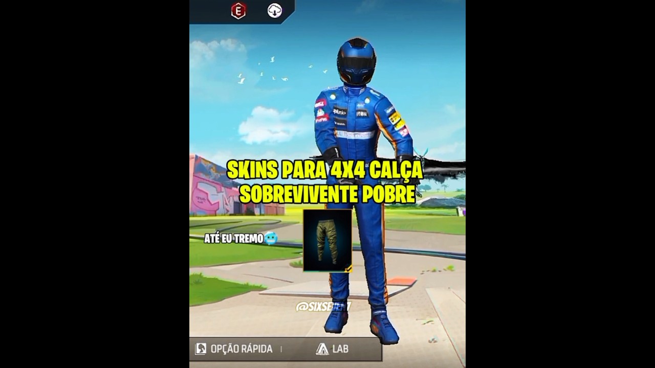 SKINS PARA 4X4 COM CAL&Ccedil;A SOBREVIVENTE POBRE🙅🏽☠️ #freefire #garenafreefire #ff #skins #pobre #garena