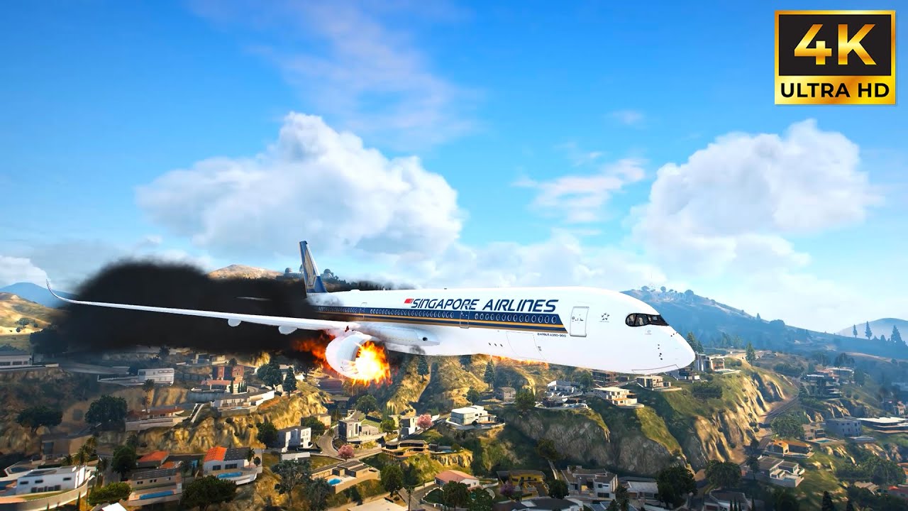 Airbus A350 Emergency Landing Crashes | GTA V