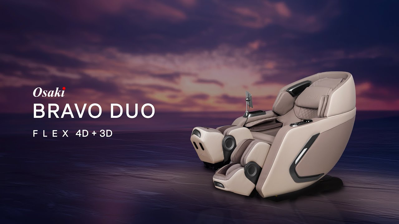 Видеоролик с демонстрацией работы массажного кресла Osaki Bravo Duo Flex.
