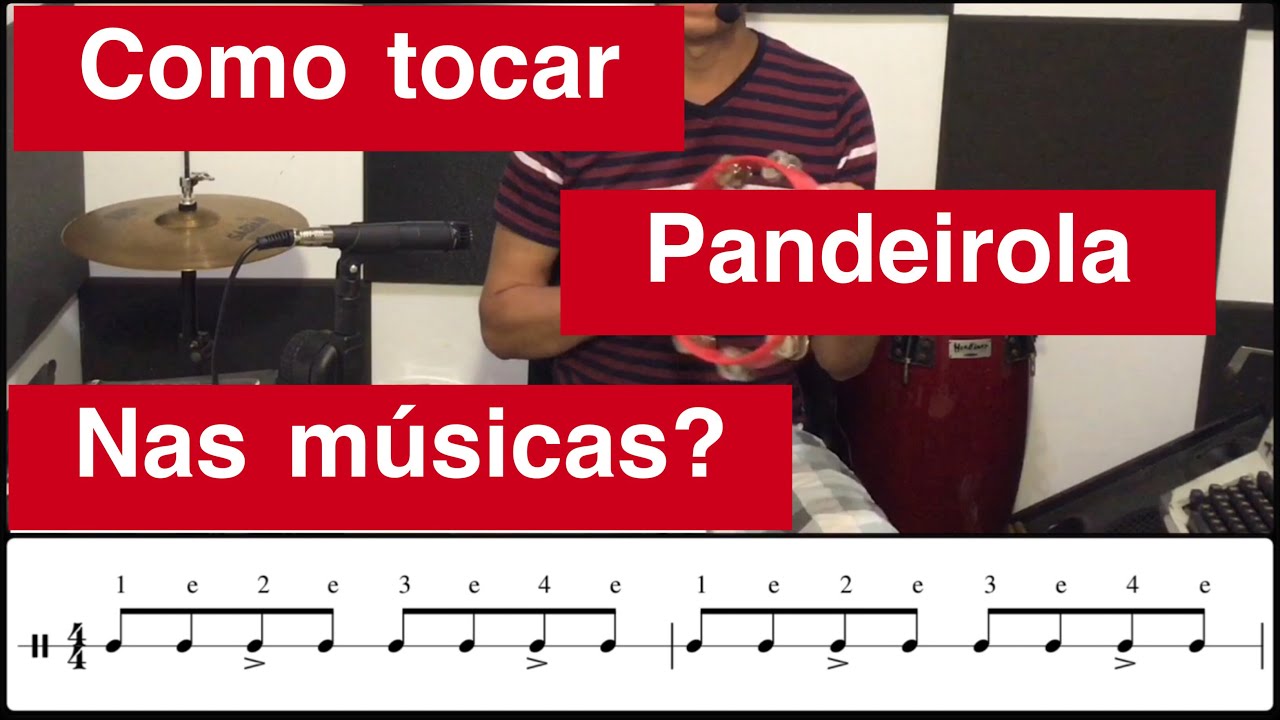 Como tocar pandeirola (Pandeiro Meia Lua) nas músicas? (Aula 2)